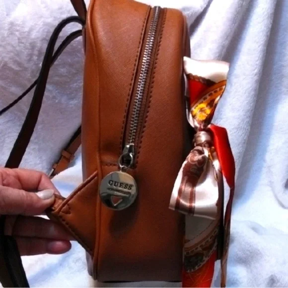 GUESS Brown Backpack with Bow Accent - Picture 3 of 7